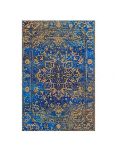 Double Layer Modern Vintage Blue Rug Rc-287 full view