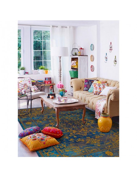 Double Layer Modern Vintage Blue Rug Rc-287 in decoration