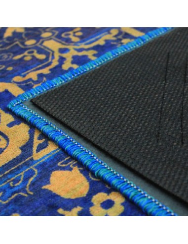 Double Layer Modern Vintage Blue Rug Rc-287 back view