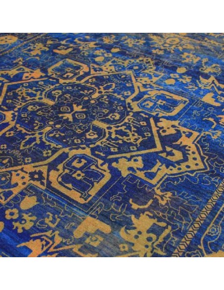 Double Layer Modern Vintage Blue Rug Rc-287 pattern