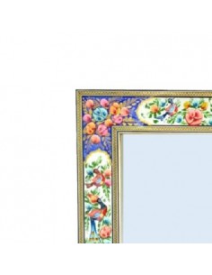 Embossed Flower And Bird Design Inlaid Mirror Frame |  Khatamkari 2