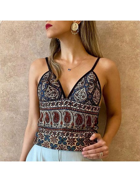 Buy women's top with hand print |Persian women's top | The best price