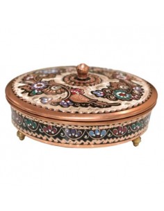 Persian Enamel Copper Candy Bowl | Iranian Enamel | Persian Handicraft
