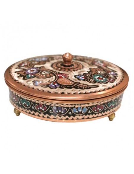 Persian Enamel Copper Candy Bowl | Iranian Enamel | Persian Handicraft