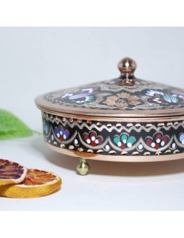Persian Enamel Copper Candy Bowl | Iranian Enamel | Persian Handicraft