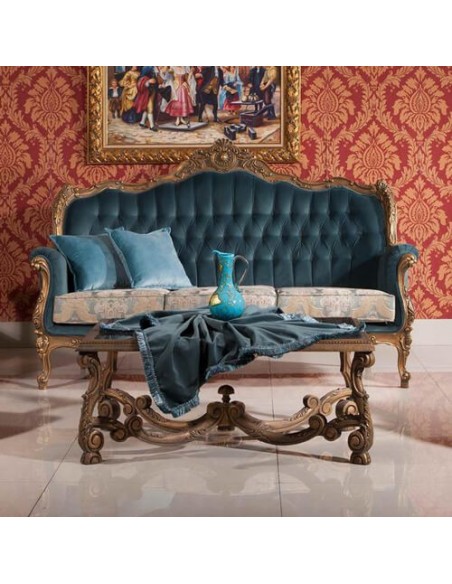 river blue high back sofa