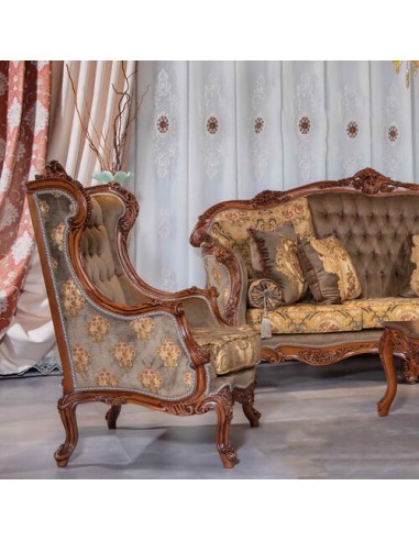 Brown high back sofa set