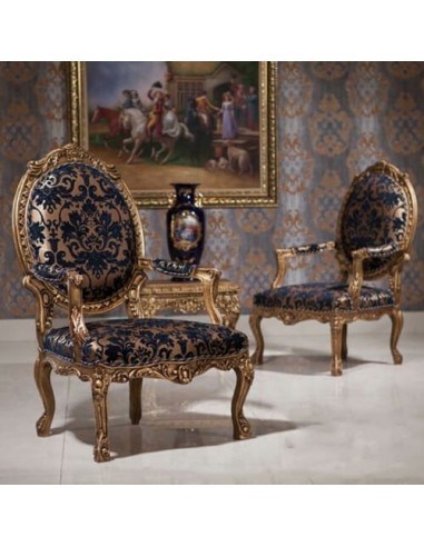 Dark blue high back sofa set