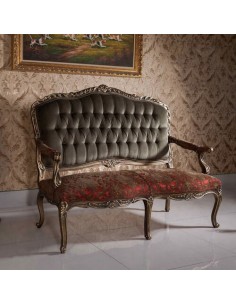 wood frame settee sofa