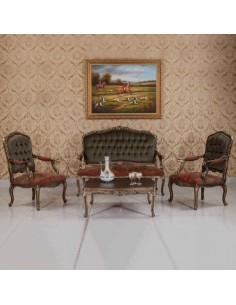 wood frame settee sofa 2