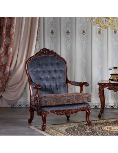 deep buttoned cabriole armchair