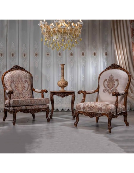 beige deep buttoned cabriole armchairs