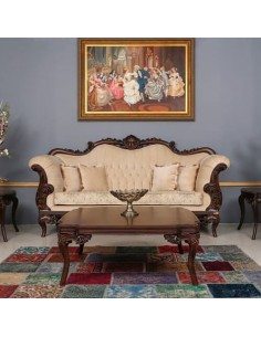 Durable Handmade Wooden Sofa - frontal