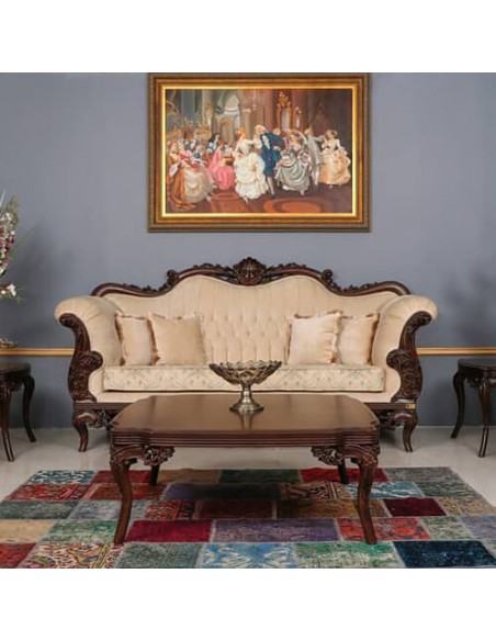 Durable Handmade Wooden Sofa - frontal