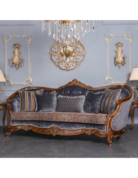 Wooden Curved Sofa - lateral