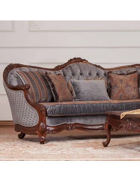 Wooden Curved Sofa - details