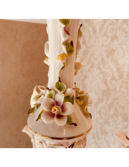 floral porcelain chandelier - arm details floral porcelain chandelier - arm details