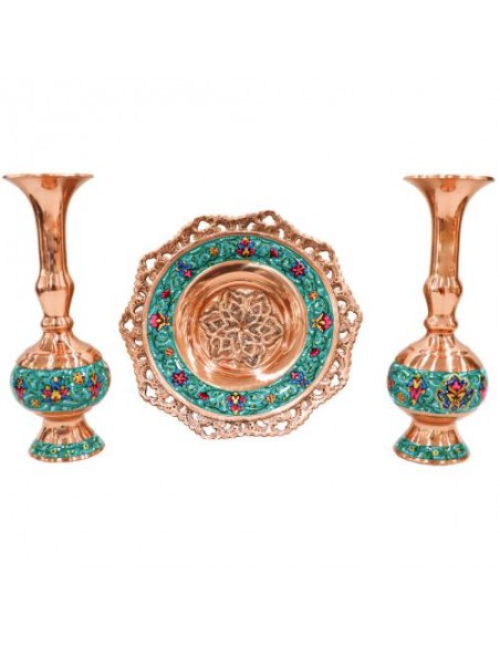 Hand painted Copper Dishes Set | Persian Handicrafts