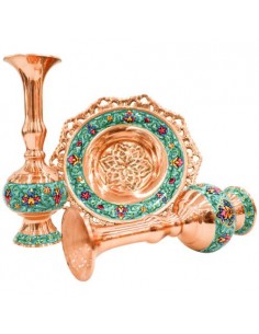 Hand painted Copper Dishes Set | Persian Handicrafts