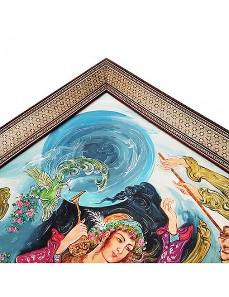 "Holy Dance AG-183" miniature painting with khatam frame Zoom In