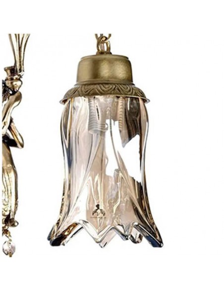 Brass Wall Sconce Light - crystal flame