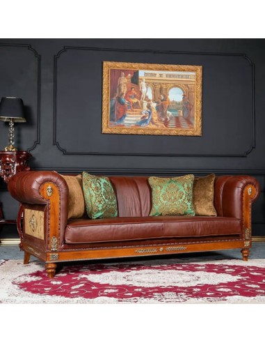 leatherette chesterfield sofa