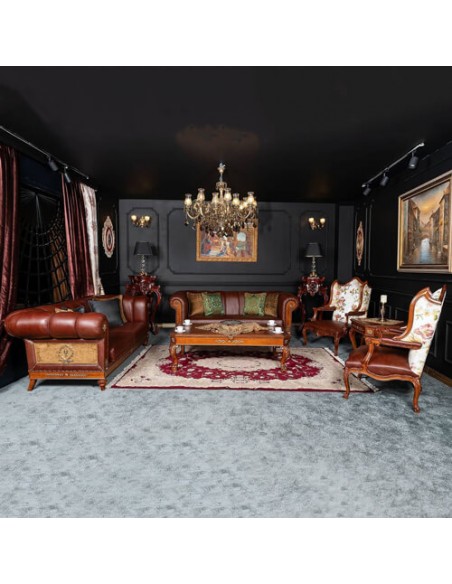 leatherette chesterfield sofa set - whole