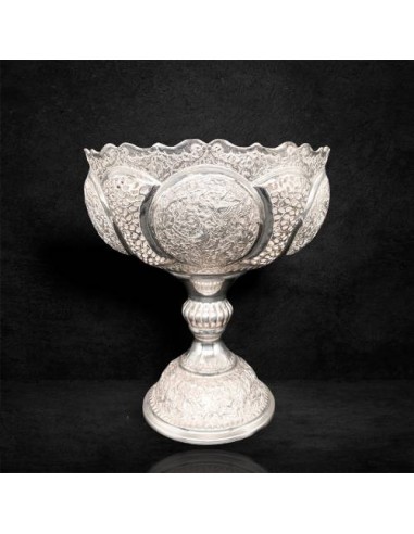 Copper Candy Bowl Covered With 84-Carat Silver | Persian Handicraft