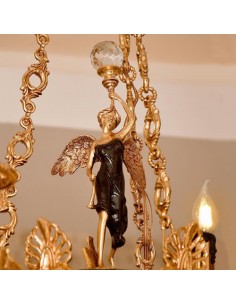 Golden Chandelier with Angle Sculpture 2