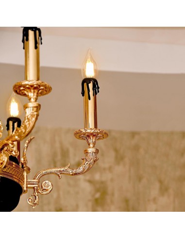 Golden Chandelier with Angle Sculpture - details