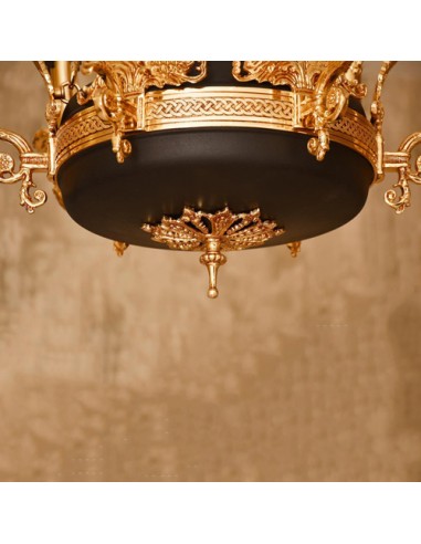 details of the Golden and black Chandelier