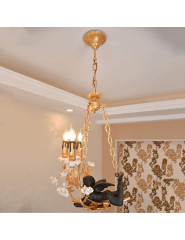 Modern Chandelier with Angle and Flowers