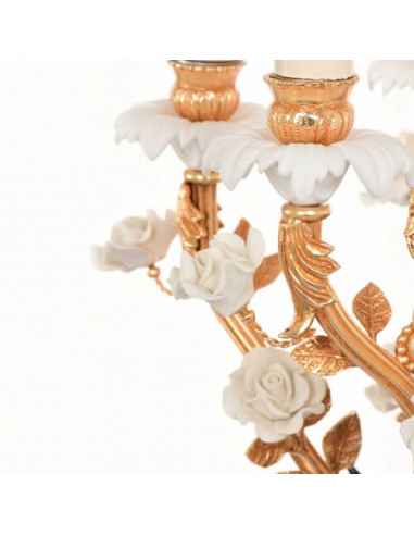 Modern Chandelier with Angle and Flowers - flames