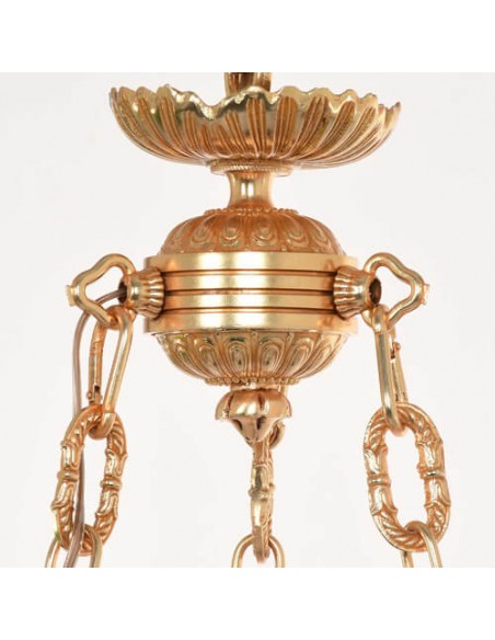 Modern Chandelier with Angle and Flowers - top canopy