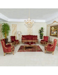 Crimson High Back Sofa 2