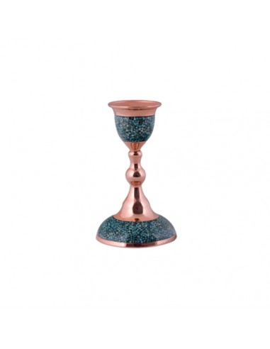 Pair Of Turquoise Copper Candlesticks HC-1261