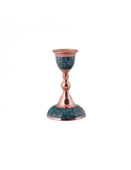 Stunning Handmade Turquoise Copper Candlesticks | Persian Handicrafts