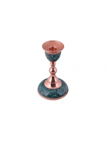 Stunning Handmade Turquoise Copper Candlesticks | Persian Handicrafts
