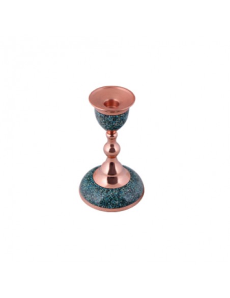 Stunning Handmade Turquoise Copper Candlesticks | Persian Handicrafts