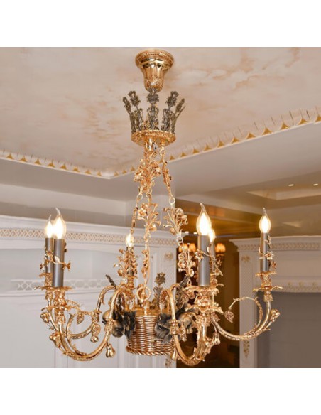 Elegant Golden Brass Chandelier