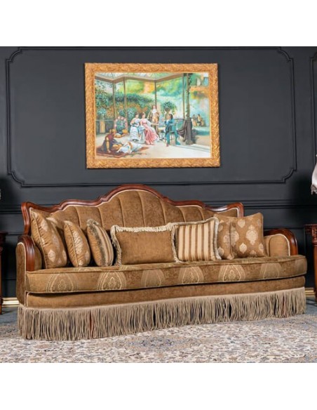 wood frame 3 seater sofa