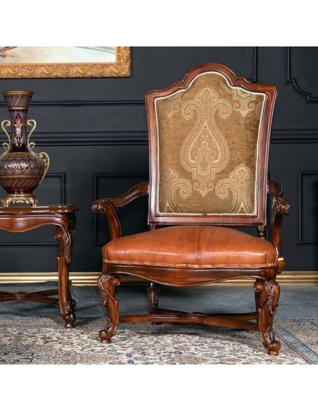 wood frame armchair - frontal