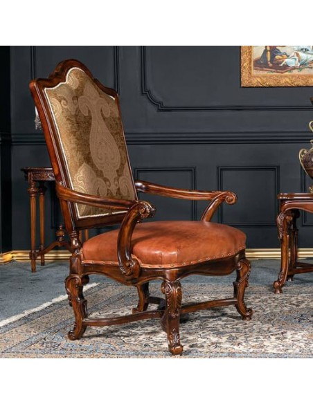 wood frame armchair - lateral