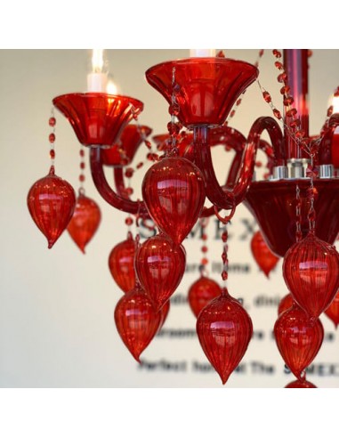 crystal red chandelier - details
