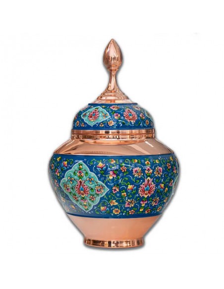 Copper Painting Nut Bowl With Lid HC-1281