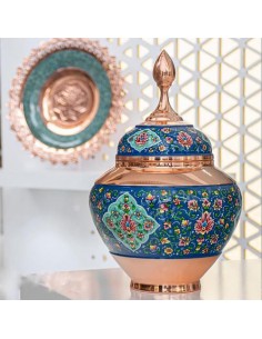 Copper Painting Nut Bowl With Lid HC-1281 2