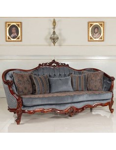 Wood Frame Curved 3 seater Sofa
