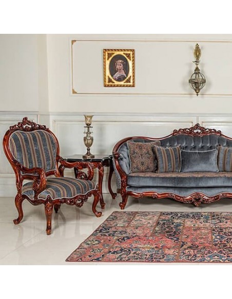 wood frame classic armchair