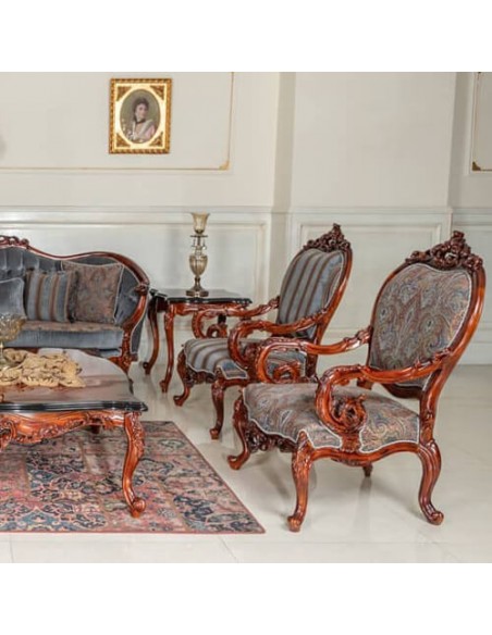 wood frame classic armchairs