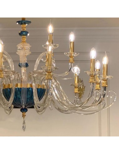 luxury Persian blue chandelier in details